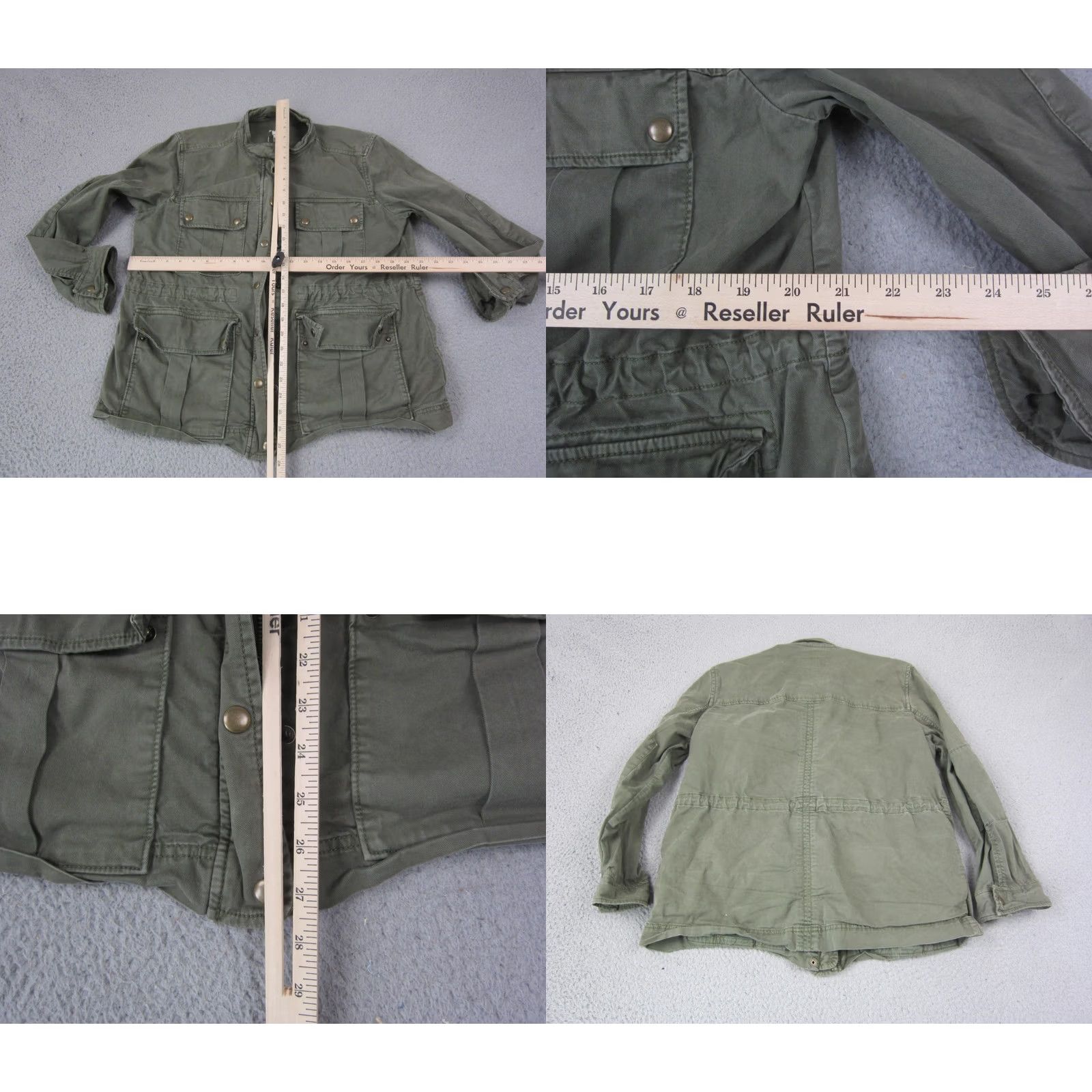 Gap GAP Jacket Womens Petite MP Green Utility Military Moto Canvas Field Size M / US 6-8 / IT 42-44 - 8 Thumbnail