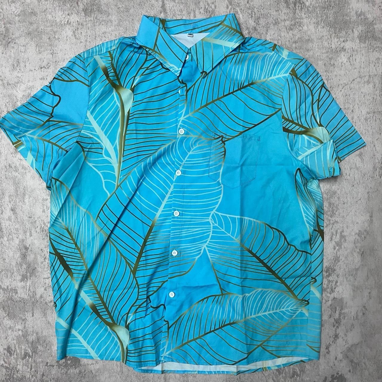 Other Blue short sleeve button up shirt #casualwear Size US XL / EU 56 / 4 - 1 Thumbnail