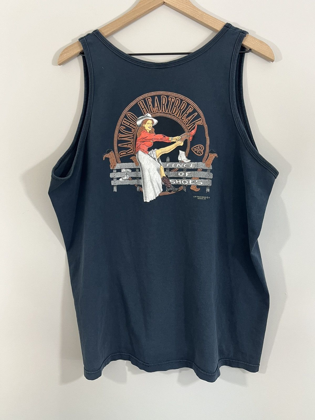 Vintage Cowboy Heartbreak Distressed Faded Oversize Tank Size US XXL / EU 58 / 5 - 5 Thumbnail
