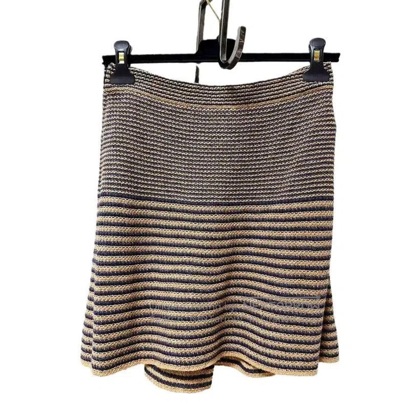 Chanel Chanel Striped Cotton Blend Skirt . Size 35" - 3 Thumbnail
