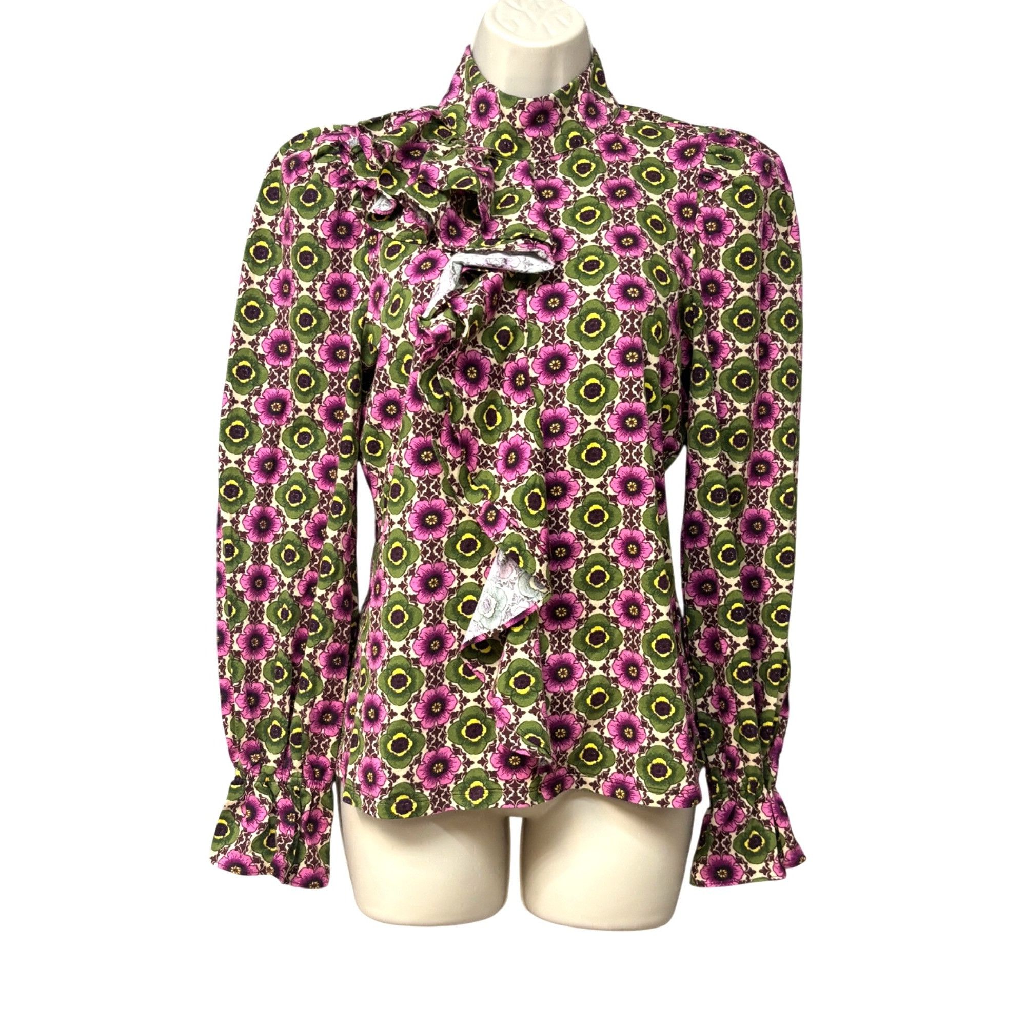 Other INC International Concepts Printed Ruffled Top, Bev Floral, Size S / US 4 / IT 40 - 2 Thumbnail