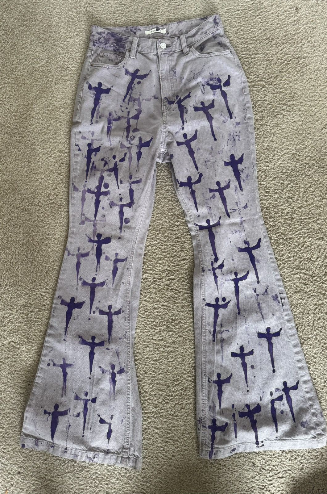 Pacsun Custom Pacsun 1 of 1 Jesus Christ Print Flare by r7pzi Size US 30 / EU 46 - 1 Thumbnail