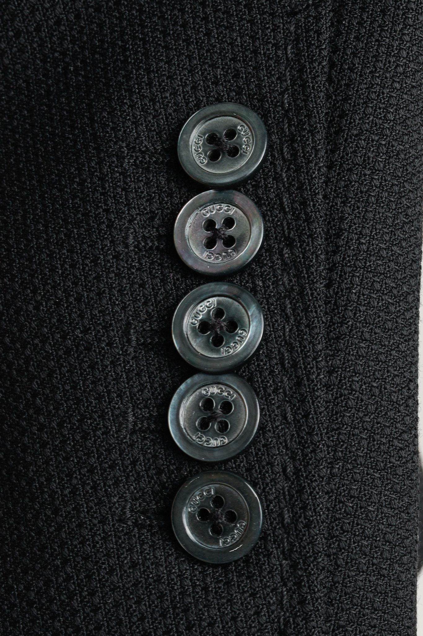 Gucci Gucci Black Wool-Blend Pique Tailored Blazer Size 40R - 6 Thumbnail
