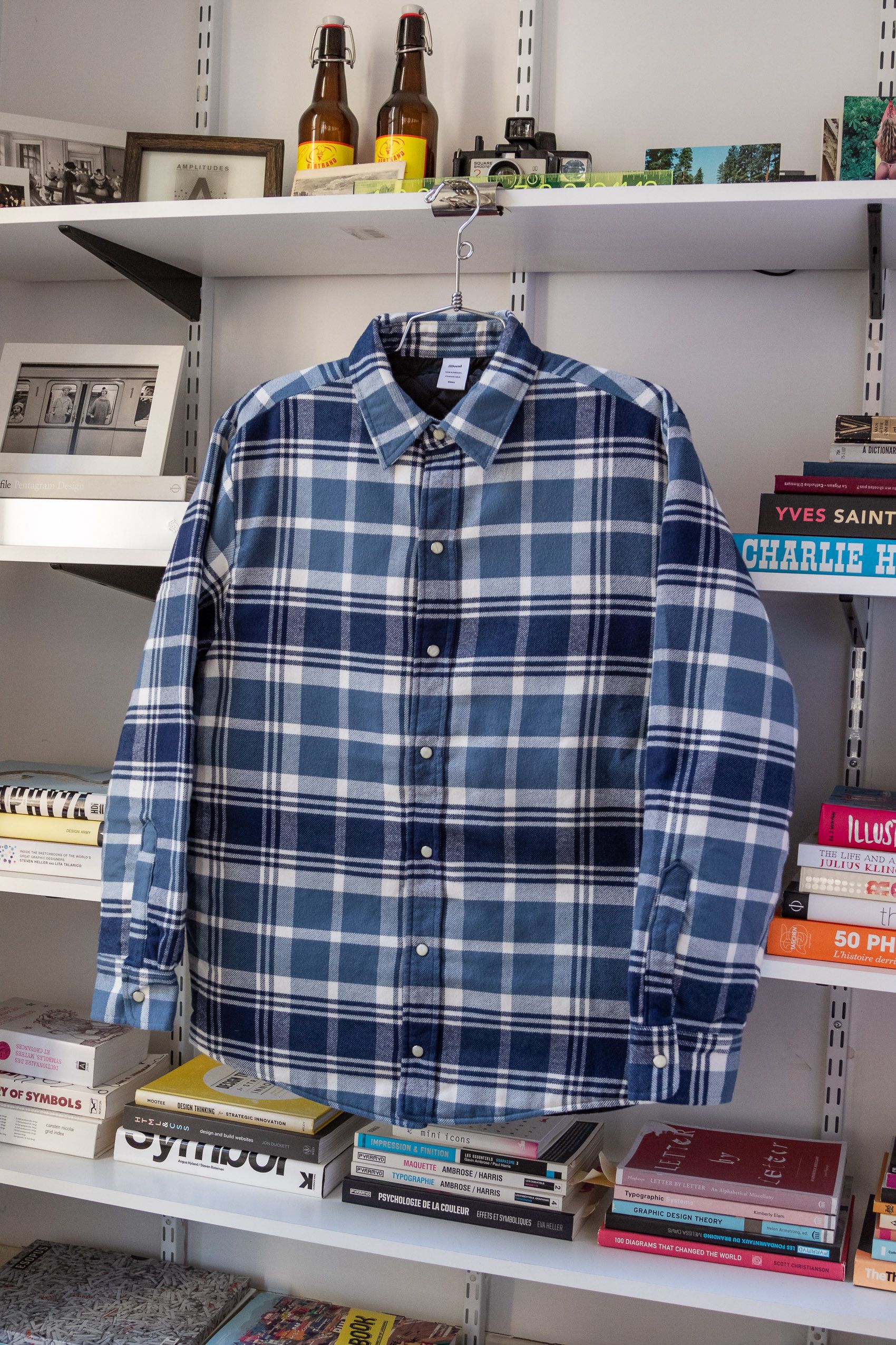 Hypebeast × Jjjjound × Streetwear JJJJound Thermal Flannel Button Up Blue |  Grailed