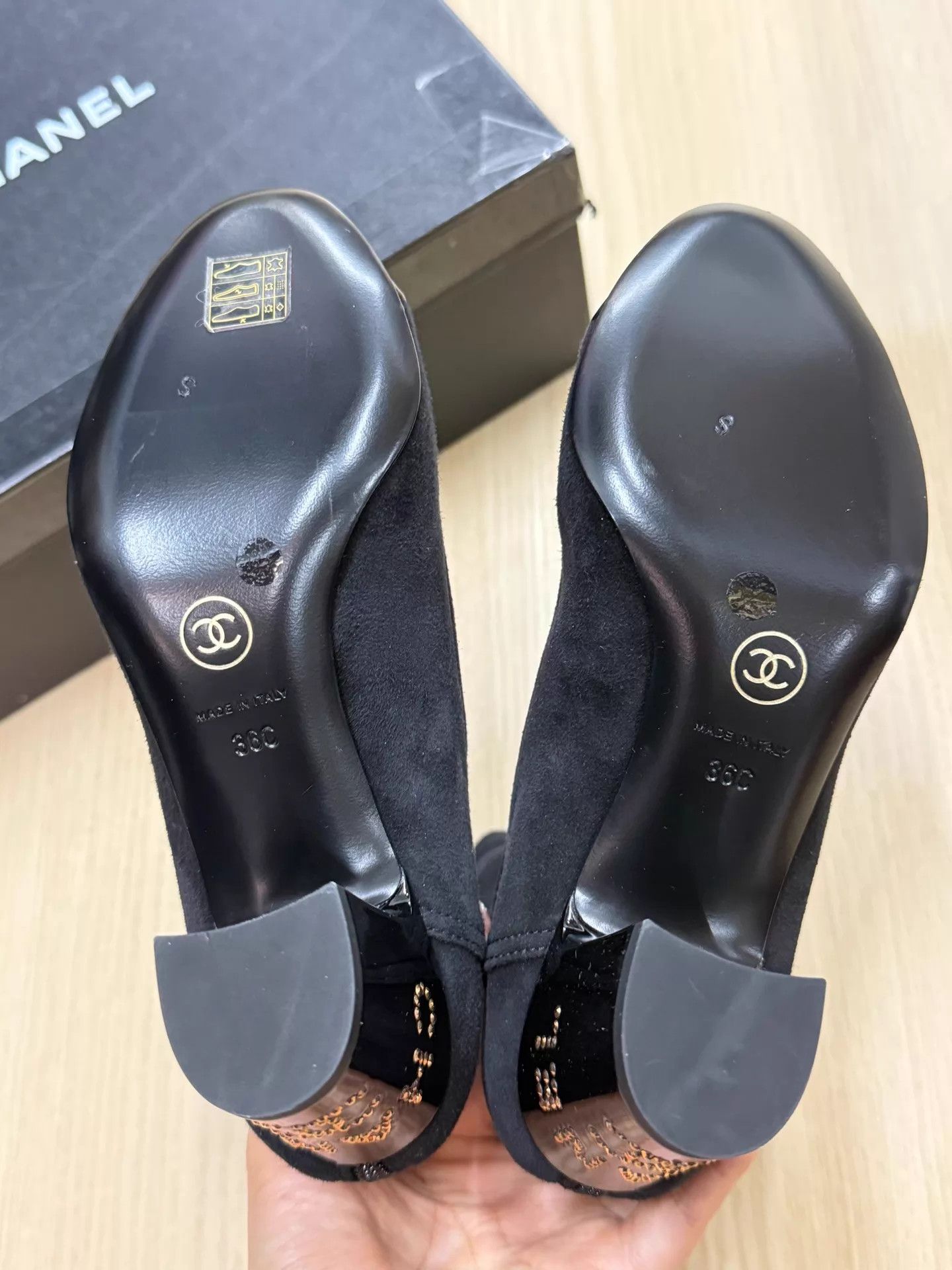 Chanel Chanel Black Heeled Ankle Boots 36 Unused Size US 6.5 / IT 36.5 - 4 Thumbnail