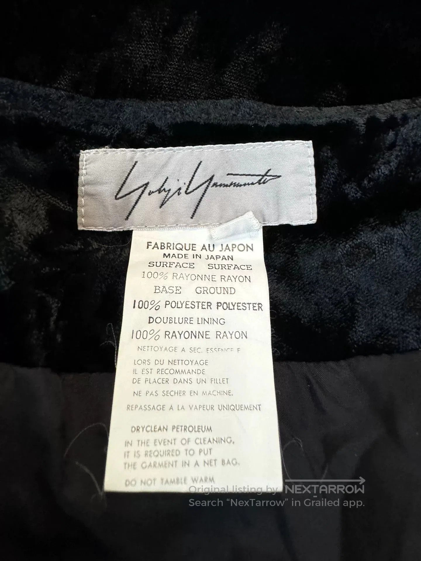 Yohji Yamamoto Yohji Yamamoto Black Velvet Midi Skirt. Size 23" - 5 Thumbnail