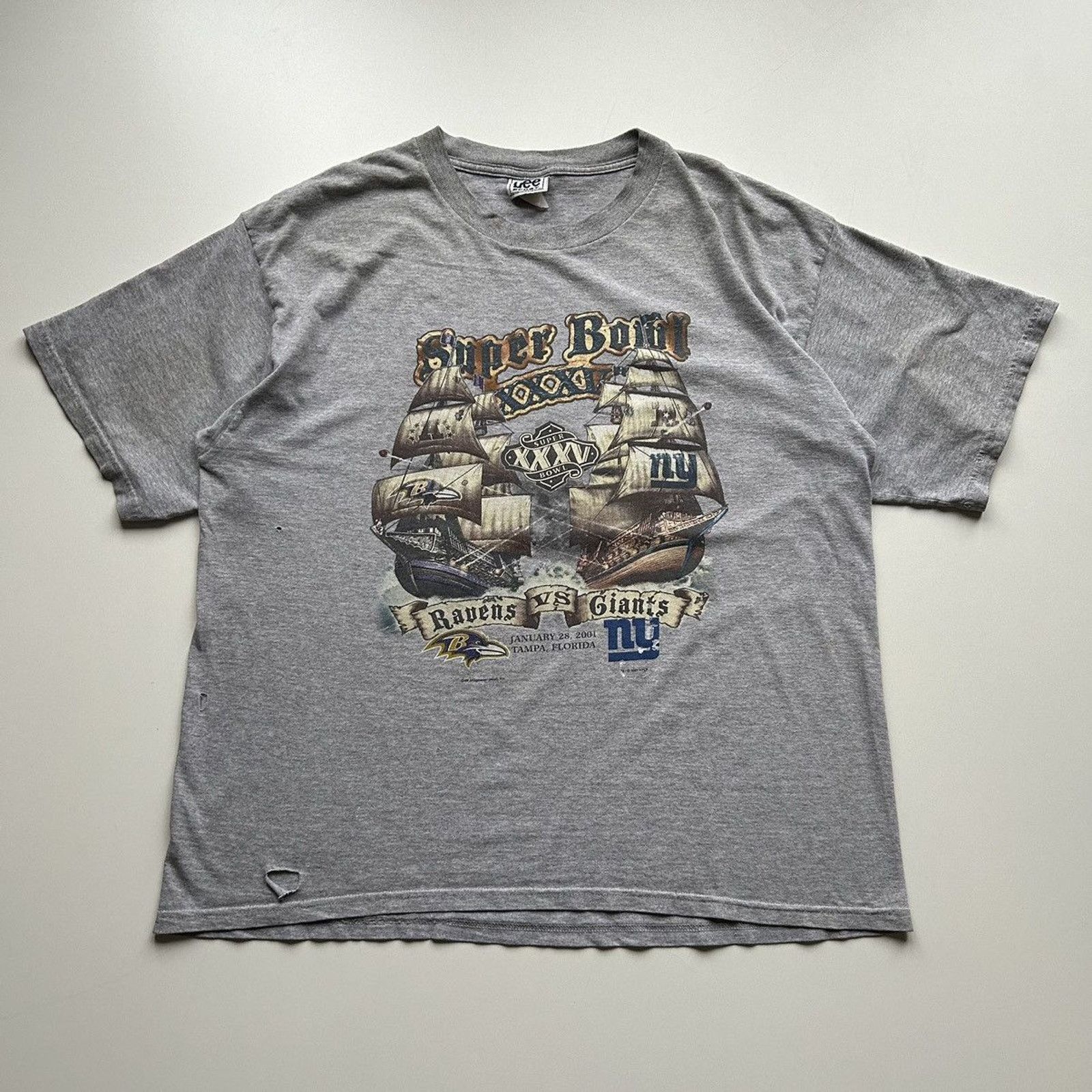 NFL Vintage Y2K Super Bowl XXXV NFL Ravens Giants T Shirt XL Size US XL / EU 56 / 4 - 1 Thumbnail