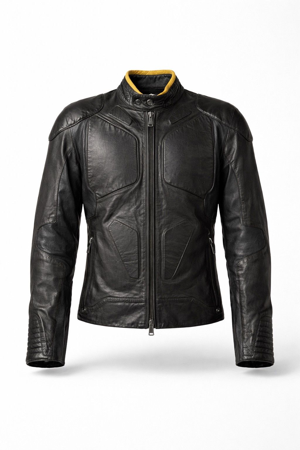 Ralph Lauren Black Label ARCHIVE 5/5 LEATHER MOTO JACKET WITH RIBBED ARMOR DETAILING Size US M / EU 48-50 / 2 - 2 Thumbnail