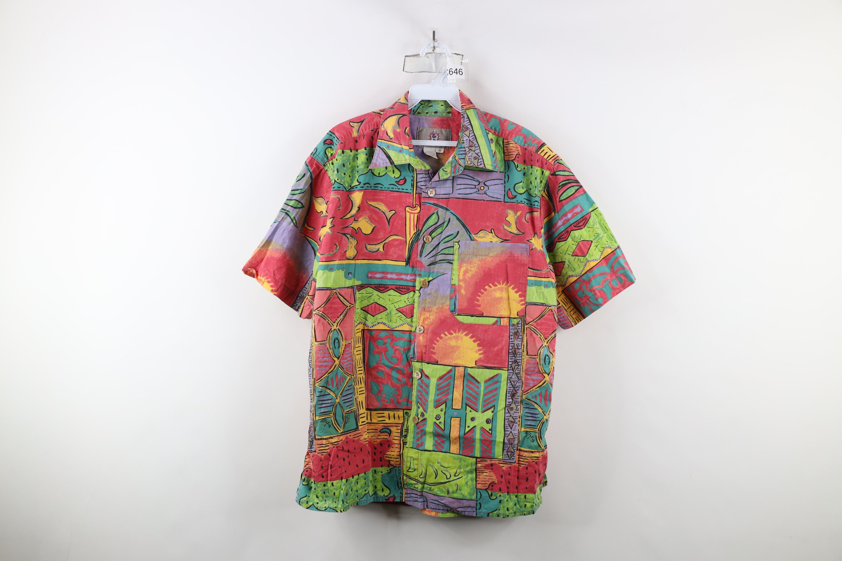 Vintage Vintage 90s Streetwear Rainbow Abstract Collared Shirt Size US M / EU 48-50 / 2 - 1 Thumbnail