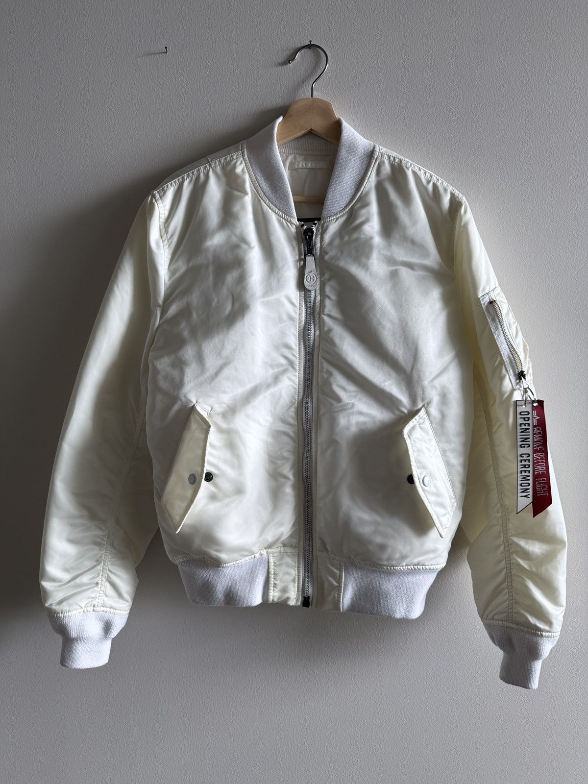 Opening Ceremony MA-1 White Bomber Gently Used L