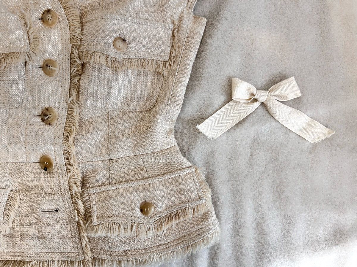 Dior × John Galliano Dior Vintage (2011) Off the Shoulder Bar Vest - Beige Tweed Size XS / US 0-2 / IT 36-38 - 8 Thumbnail