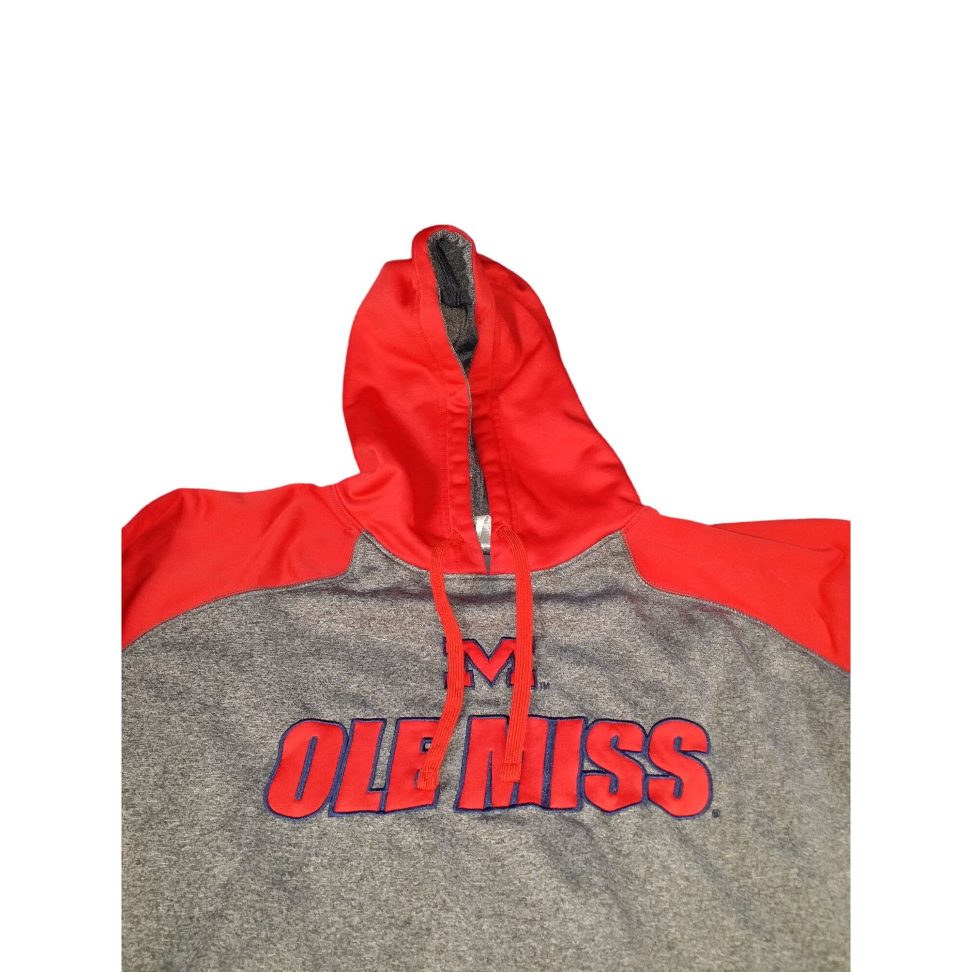 NCAA Ole Miss Rebels Hoodie Men Sz XL Gray Red Pullover Embroider Size US XL / EU 56 / 4 - 2 Thumbnail