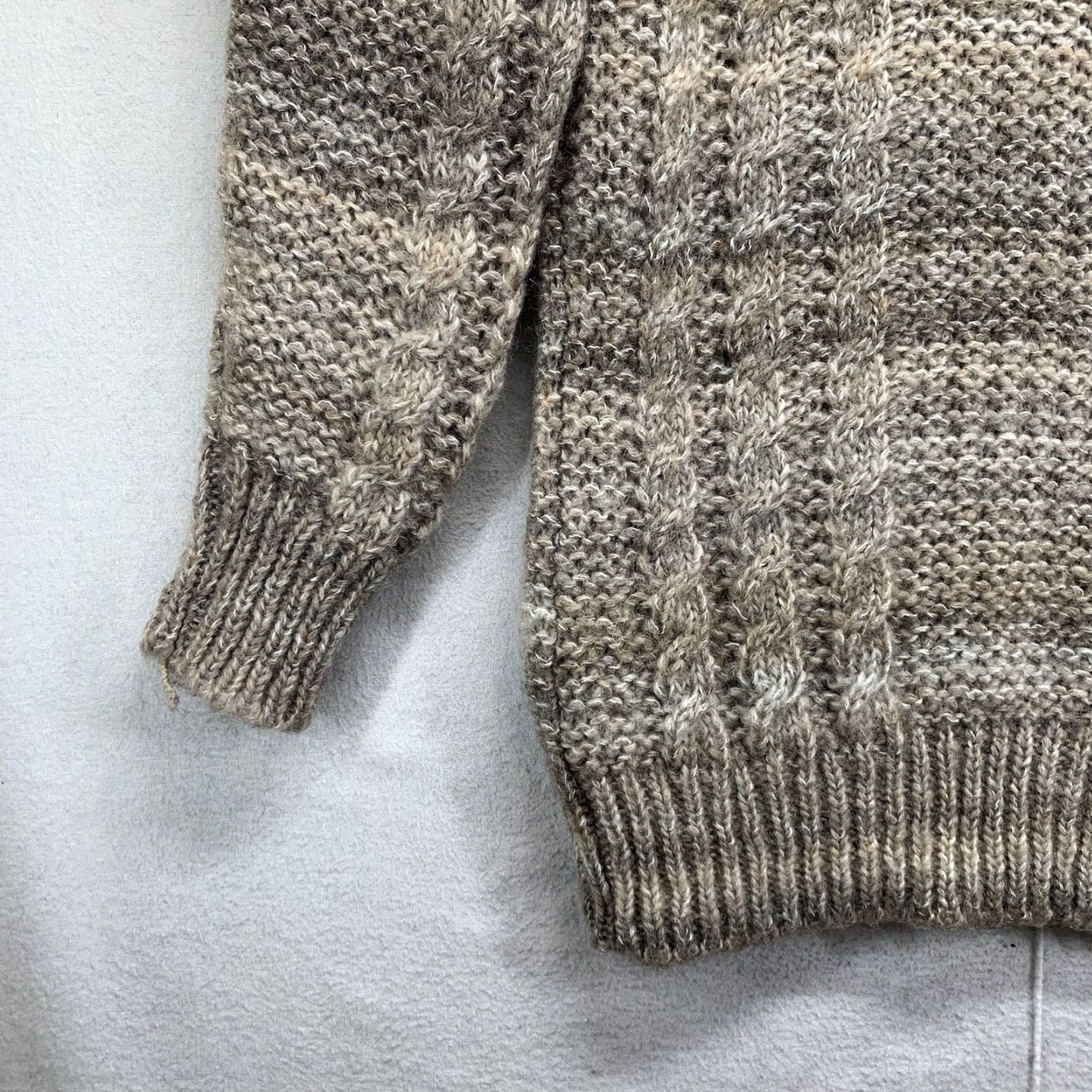 Vintage VINTAGE Robe de Arcobaleno Sweater L Chunky Knit Beige Striped Dolman Sleeve Casual 80s Bohemian Womens Size L / US 10 / IT 46 - 6 Thumbnail