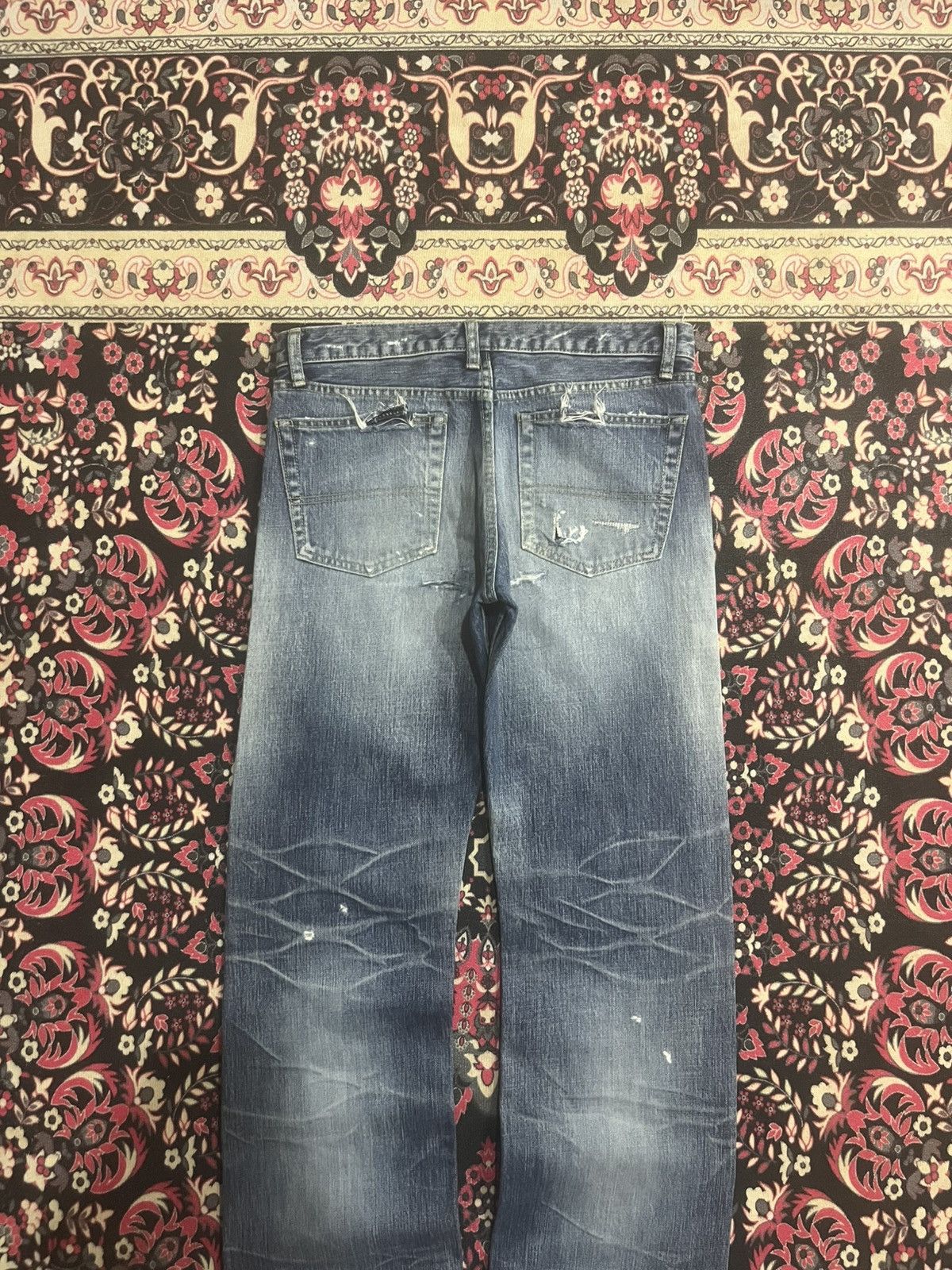 Undercover Vintage Japan Macphee Grunge Sashiko Destroy Blue Jeans Size US 30 / EU 46 - 7 Thumbnail