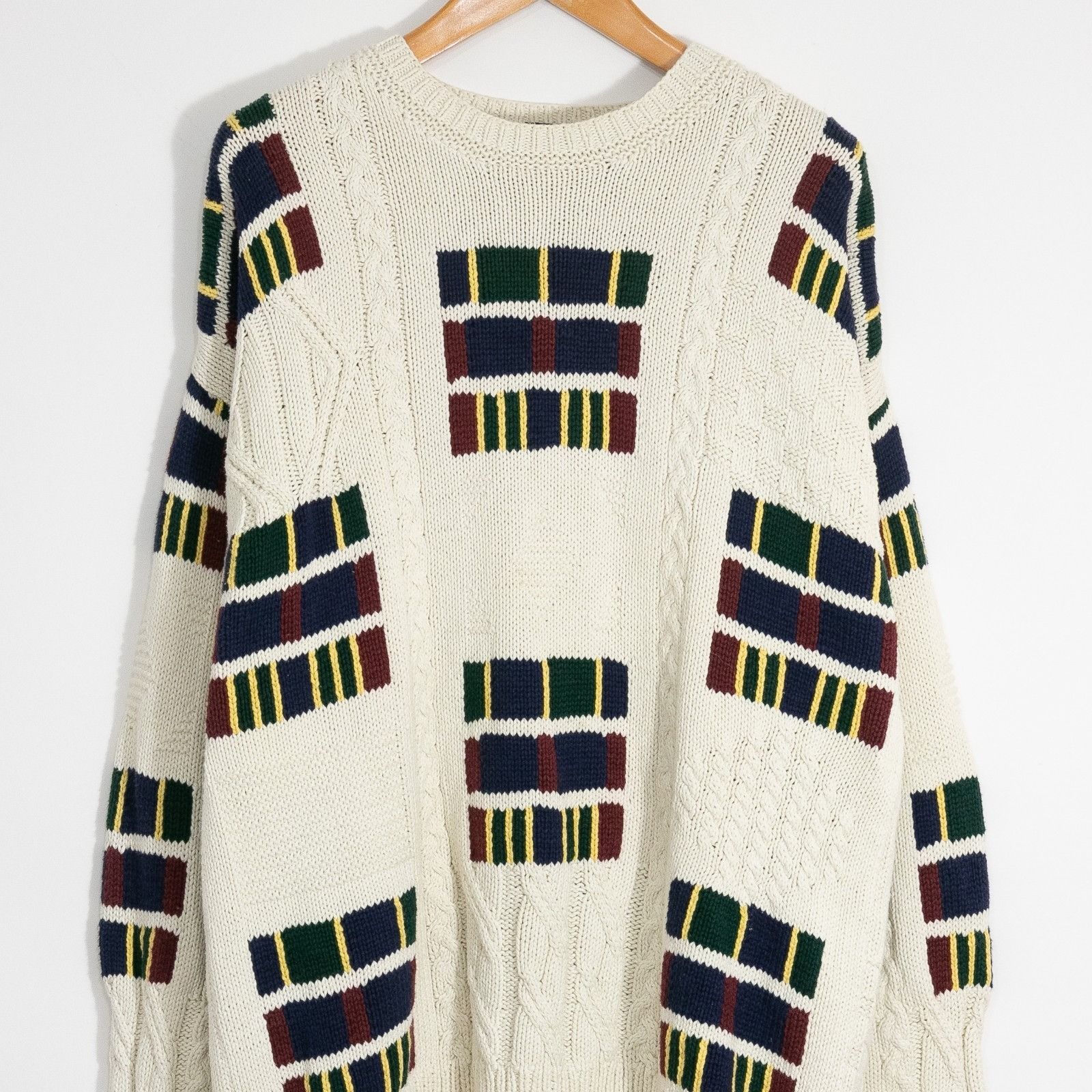 Nautica Vintage 90s Nautica Cotton Knit Cable Knit Sweater Mens XL Size US XL / EU 56 / 4 - 2 Thumbnail