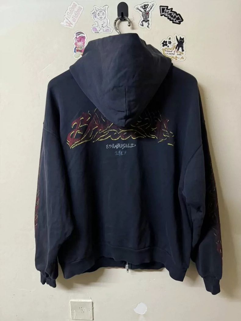 Balenciaga Balenciaga Black Flame Logo Zip Hoodie-2506 Size US S / EU 44-46 / 1 - 2 Thumbnail