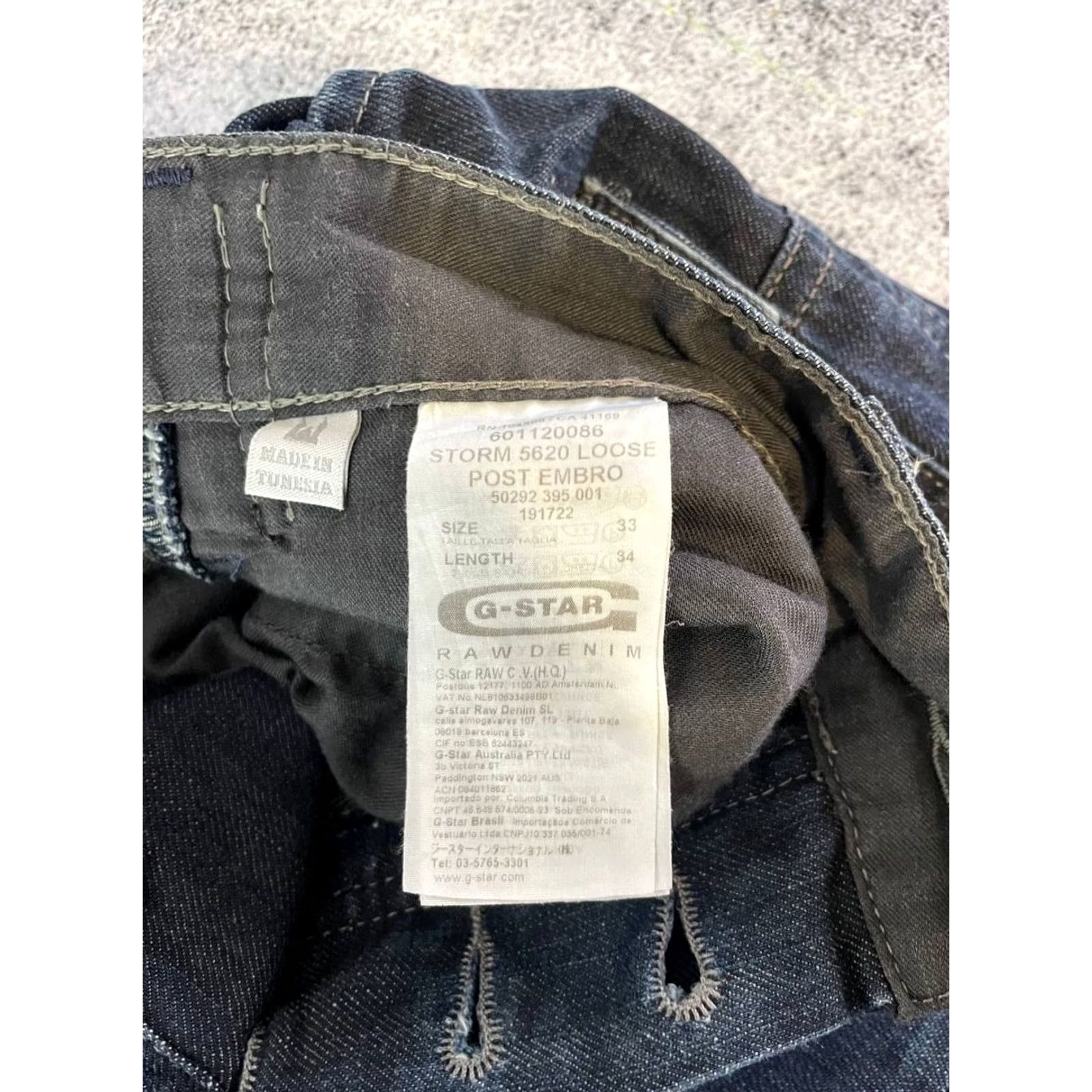 G-Star G-Star Jeans Main Street Mens Cargo Denim Cotton Straight Leg Blue 41in Waist 32in Inseam Belt Loop Regular Fit 33 Medium Wash Vintage No Size US 33 - 3 Thumbnail