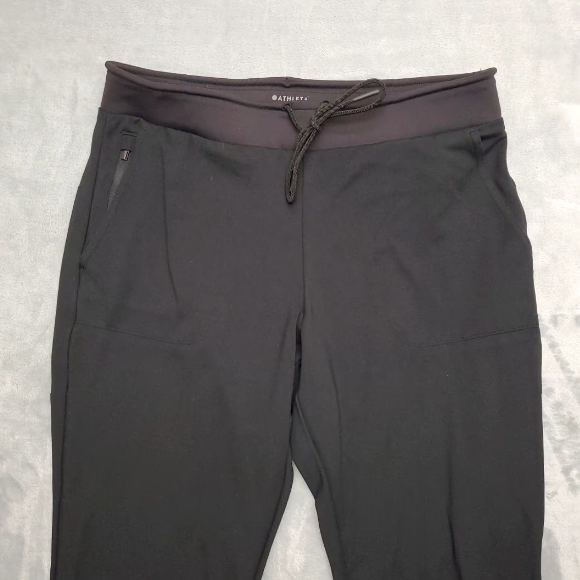 Athleta Athleta Pants Womens M Black Hermosa Stretch Flare Split Hem Pull On Athleisure Size 32" / US 10 / IT 46 - 3 Thumbnail