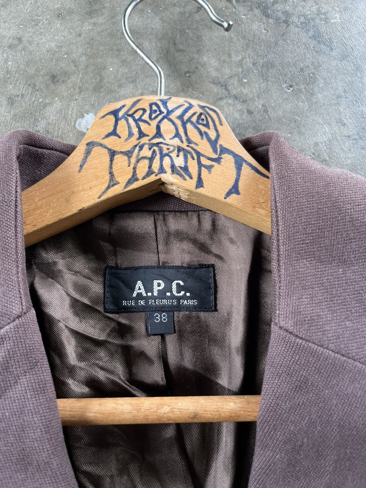 A.P.C. × Designer × Vintage ⚡️Vintage A.P.C Half Button Blazer Jacket 90s Size M / US 6-8 / IT 42-44 - 3 Thumbnail