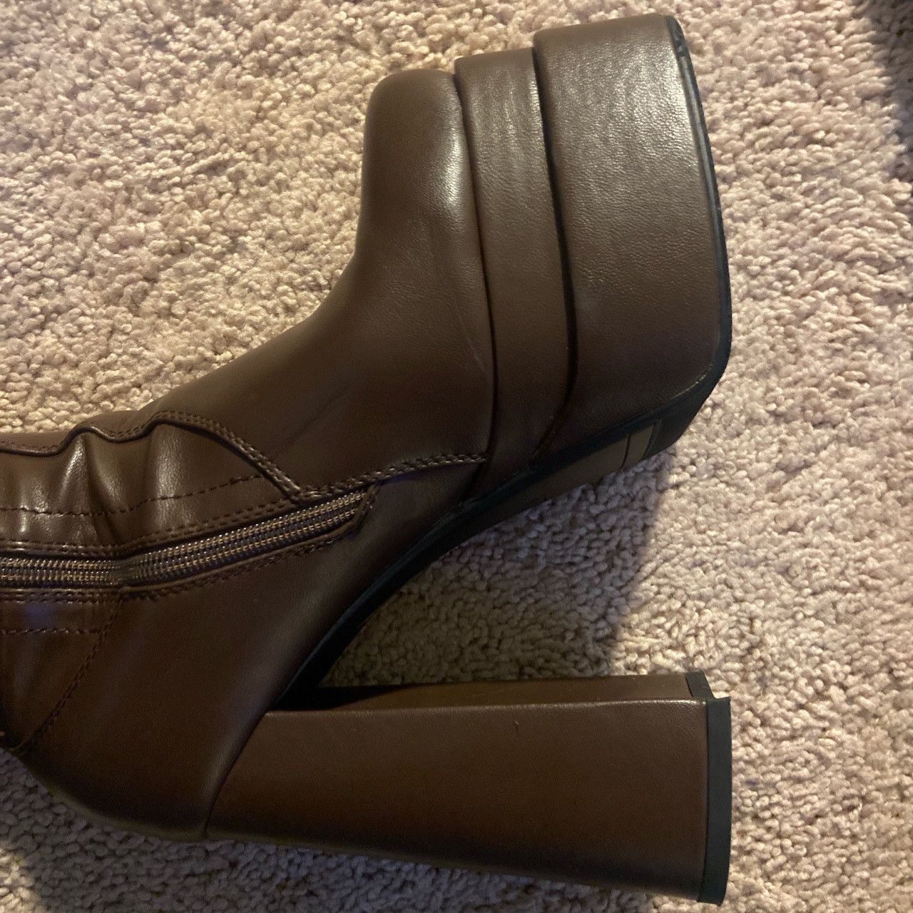 Other Brown Platform knee high faux leather brown boots Size US 7.5 / IT 37.5 - 3 Thumbnail