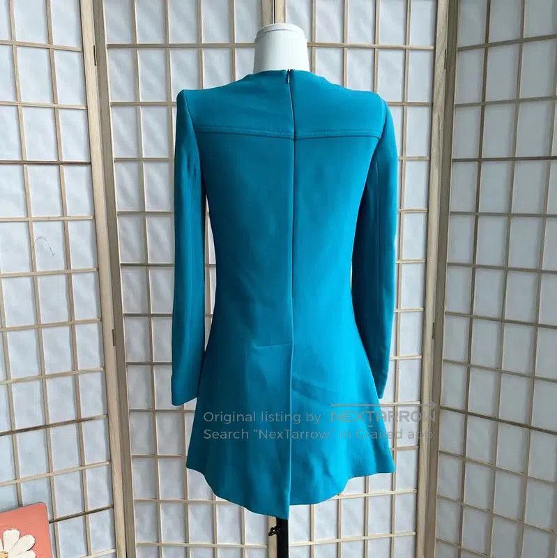 Miu Miu Miu Miu Blue Long Sleeve Dress . Size S / US 4 / IT 40 - 2 Thumbnail