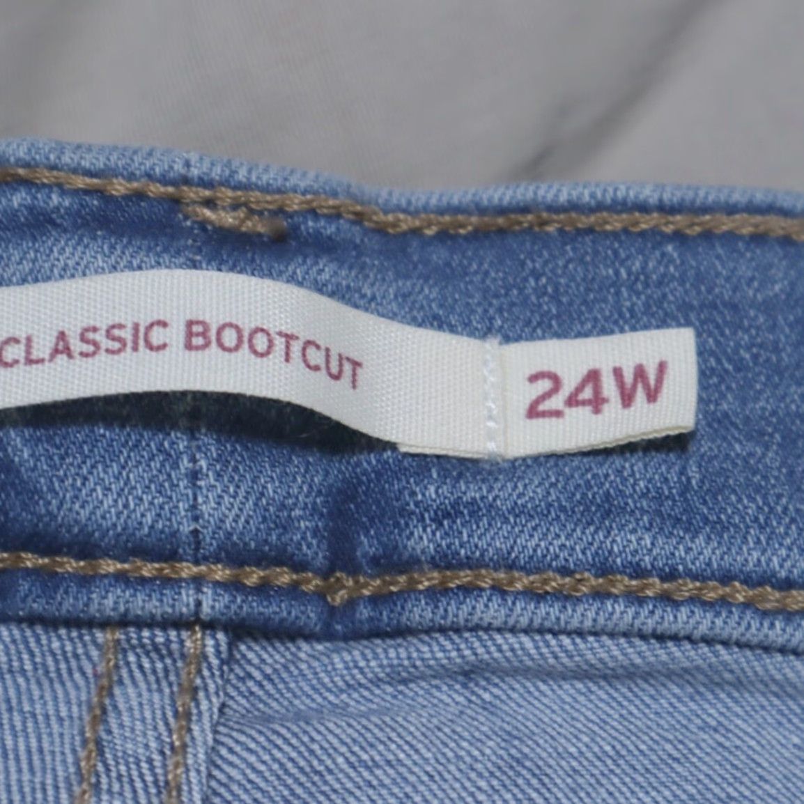 Denime Levis Jeans Blue Women's 24W Classic Bootcut Denim Stretch Slim Regular Cotton Blend Pants Ladies 24W Blue 90s Event Casual Mens Womens Size 42" / US 20 - 5 Thumbnail