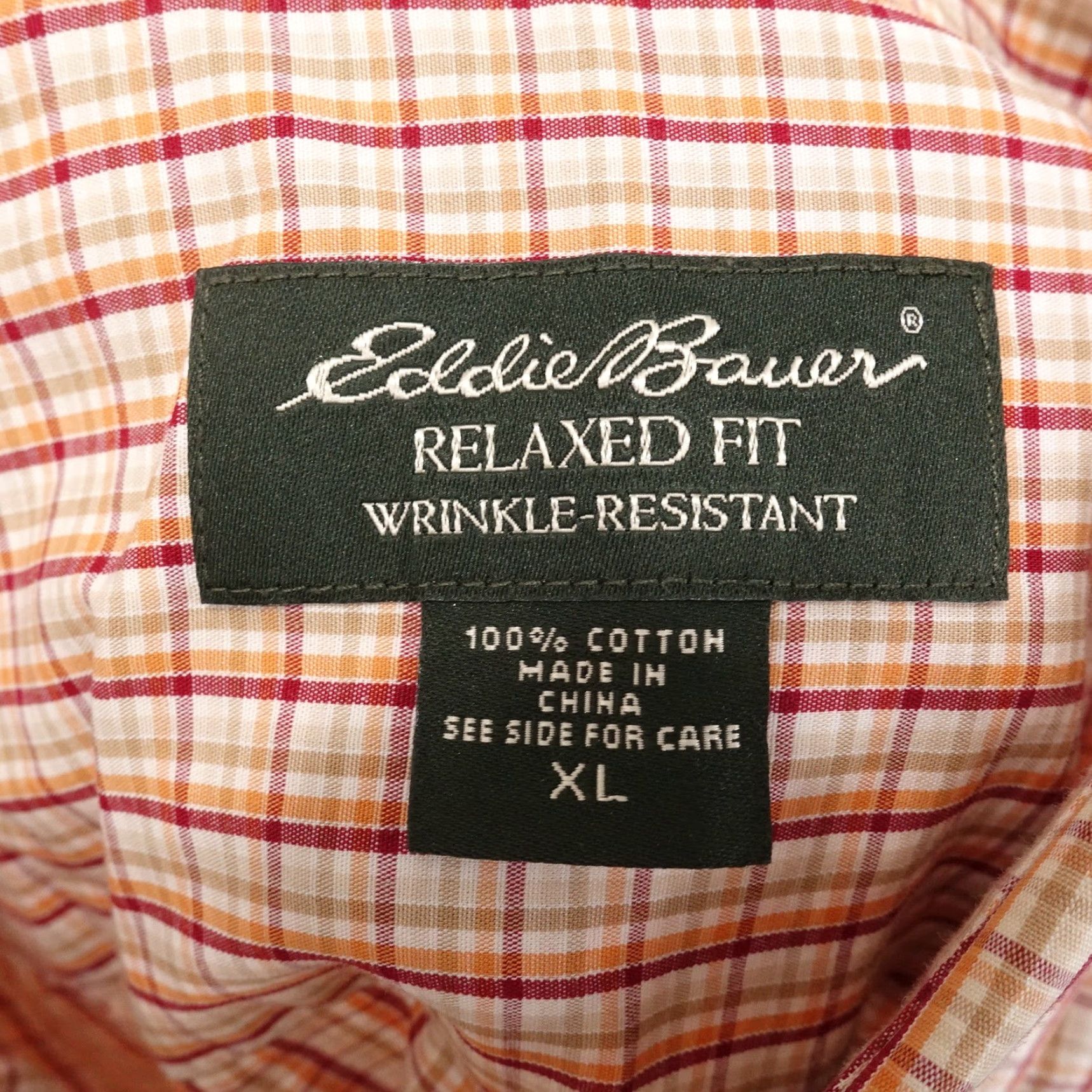 Eddie Bauer Eddie Bauer Men's XL Short Sleeve Shirt Red Plaid Cotton Casual Button-Down Wrinkle Resistant Size US XL / EU 56 / 4 - 6 Thumbnail