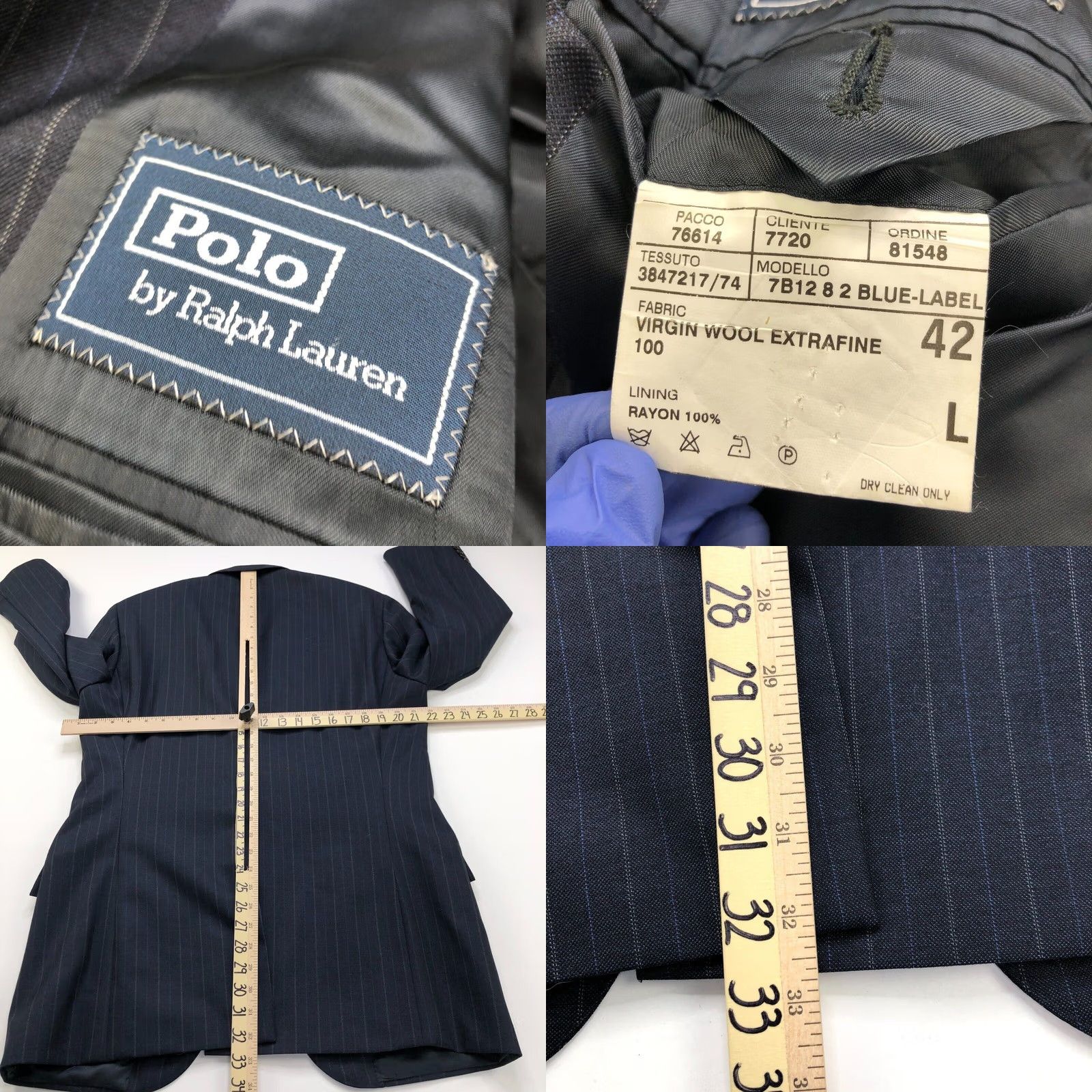 Ralph Lauren Polo Ralph Lauren 42L Navy Pinstripe 100% Virgin Wool Button Sport Coat Jacket Men Wool Pinstripe Suit Jacket Regular Fit Navy 42L Mens Size US XL / EU 56 / 4 - 9 Thumbnail