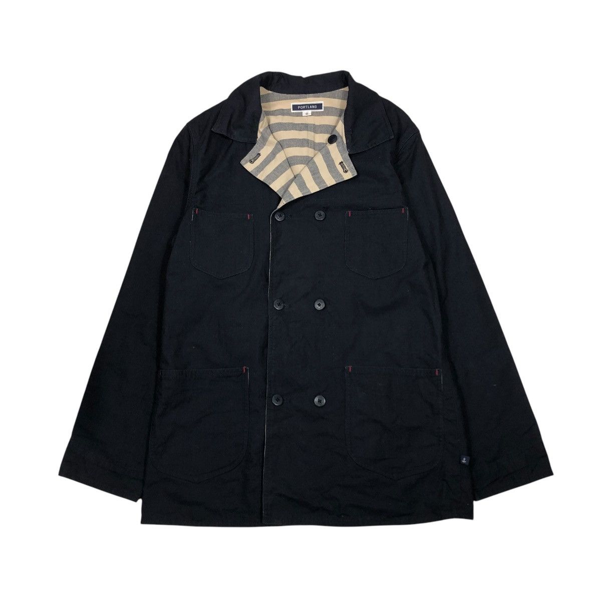 45rpm 🔥VINTAGE CHORE JACKET BLANKET STRIPED PORTLAND ISSEY MIYAKE Size US M / EU 48-50 / 2 - 2 Thumbnail