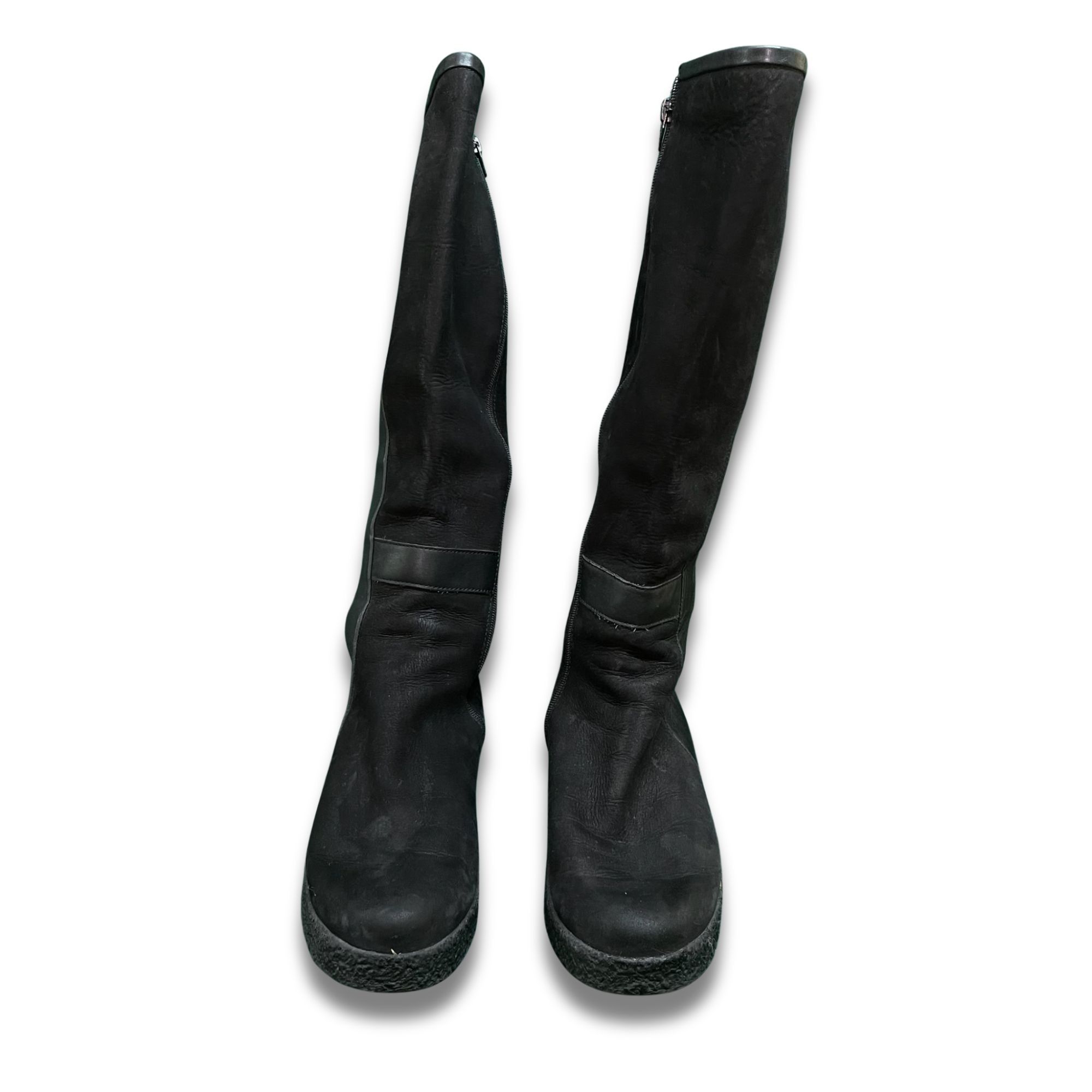Calvin Klein Calvin Klein Black Suede Tall Wedge Boots Women’s Size 6.5 W Size US 6.5 / IT 36.5 - 2 Thumbnail