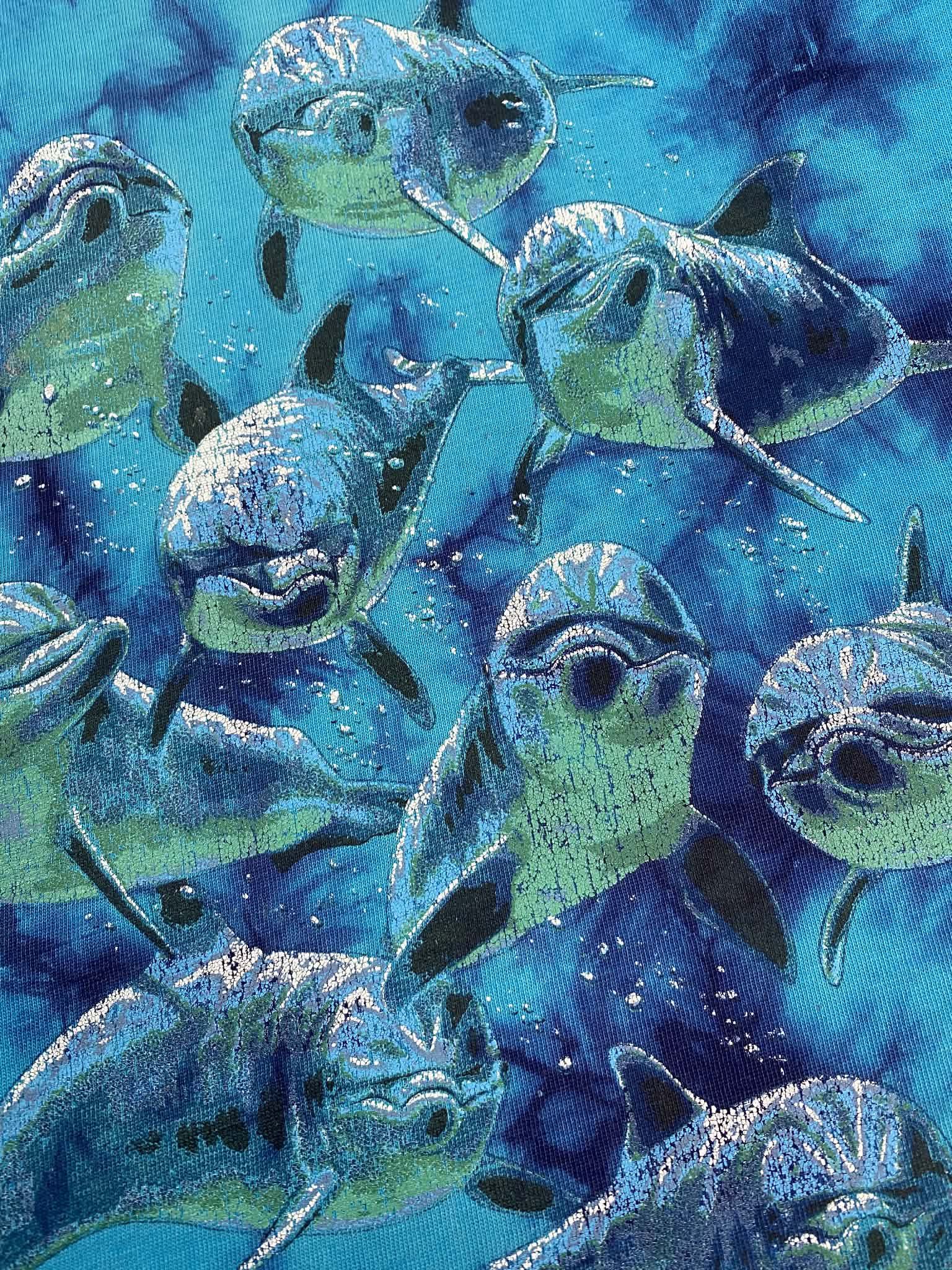 Vintage Vintage Blue Tie-dye T-shirt Bottlenose Dolphins Distressed Size US XXL / EU 58 / 5 - 7 Thumbnail