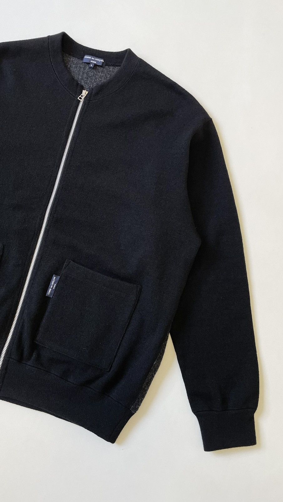 Comme des Garcons A/W 23 Boxy Fit Black Wool Zip Sweater Size US L / EU 52-54 / 3 - 6 Thumbnail