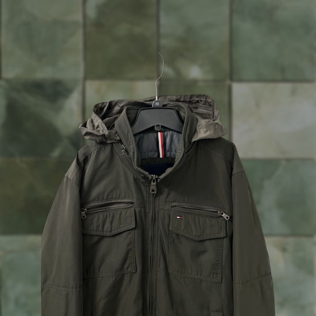 Tommy Hilfiger Tommy Hilfiger Jacket Mens XL Green Bomber Puffer Quilted Zip Hooded Stand-Up Collar Zip Pockets Size US XL / EU 56 / 4 - 1 Thumbnail