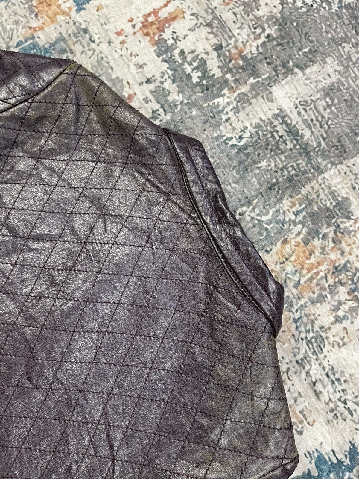 Japanese Brand Rubyrivet Quilted Sheepskin Leather Jacket Size XS / US 0-2 / IT 36-38 - 9 Thumbnail