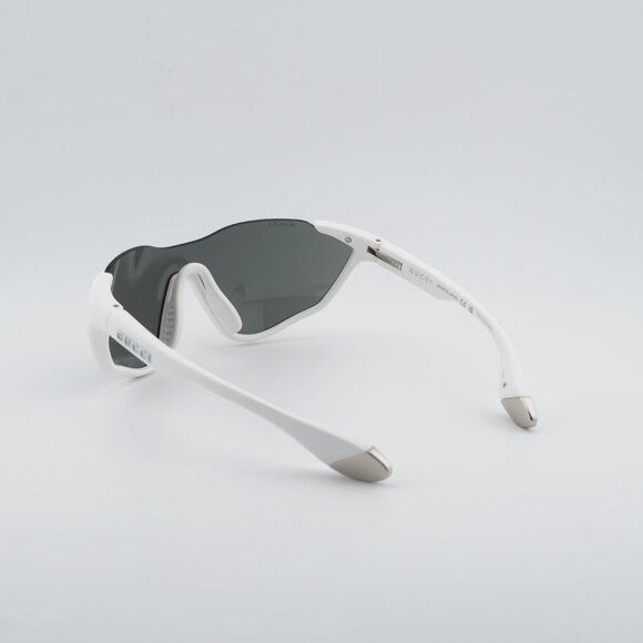 Gucci Gucci GG2018S 005 Sunglasses Matte Solid White Shield Frame Size ONE SIZE - 9 Thumbnail