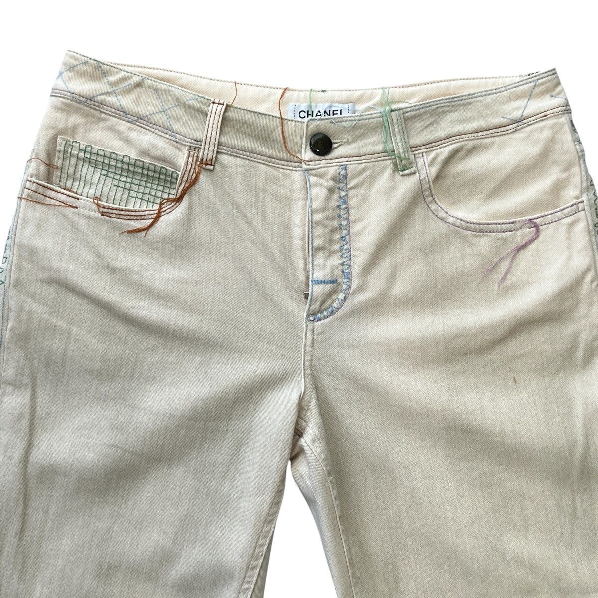 Chanel CHANEL Vintage Stitch Detail Straight Denim Pants Size US 40 / EU 56 - 2 Thumbnail