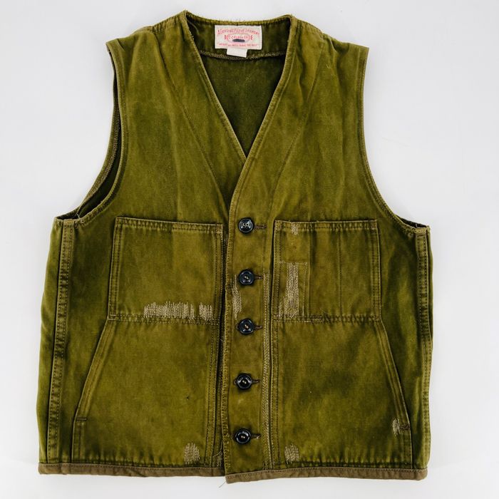 Filson Vintage Filson Moleskin Vest Dark Khaki Green Style 10059 Si