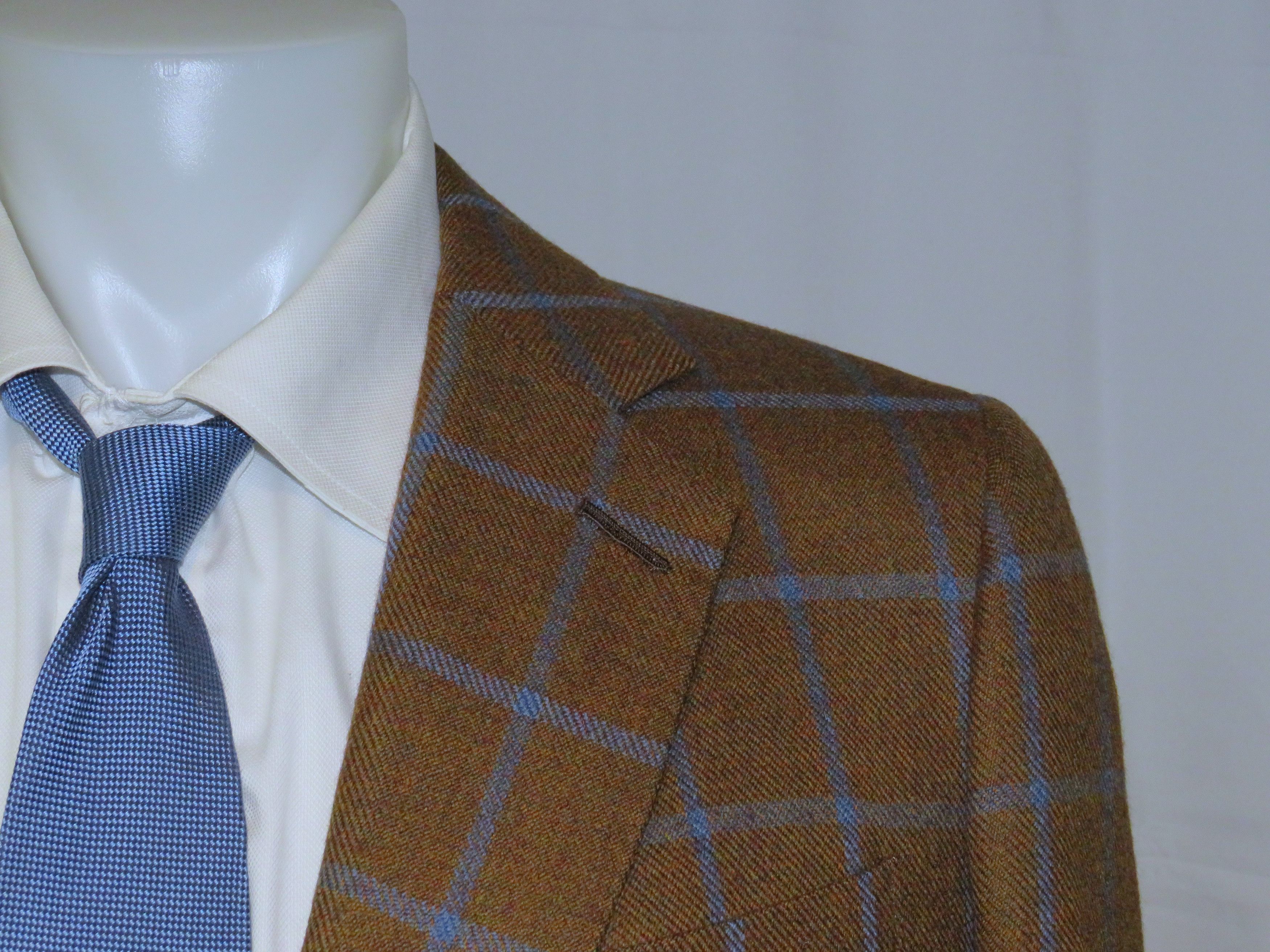 Savile Row B. Burstow Brown Windowpane Plaid Two Button Sport Coat 40L Size 40L - 5 Thumbnail