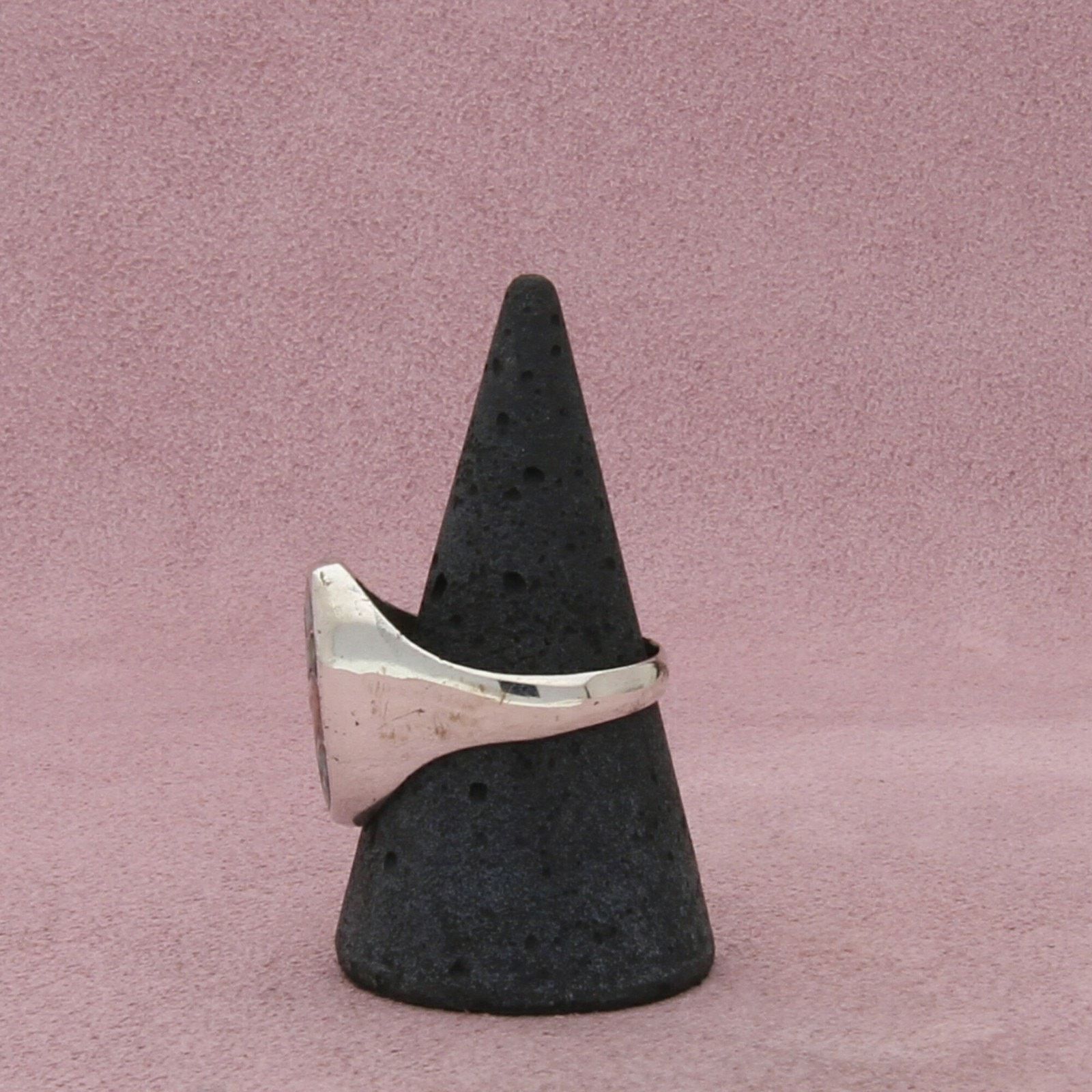 Native navajo sterling silver turquoise & coral signet ring size 9 Size ONE SIZE - 4 Thumbnail