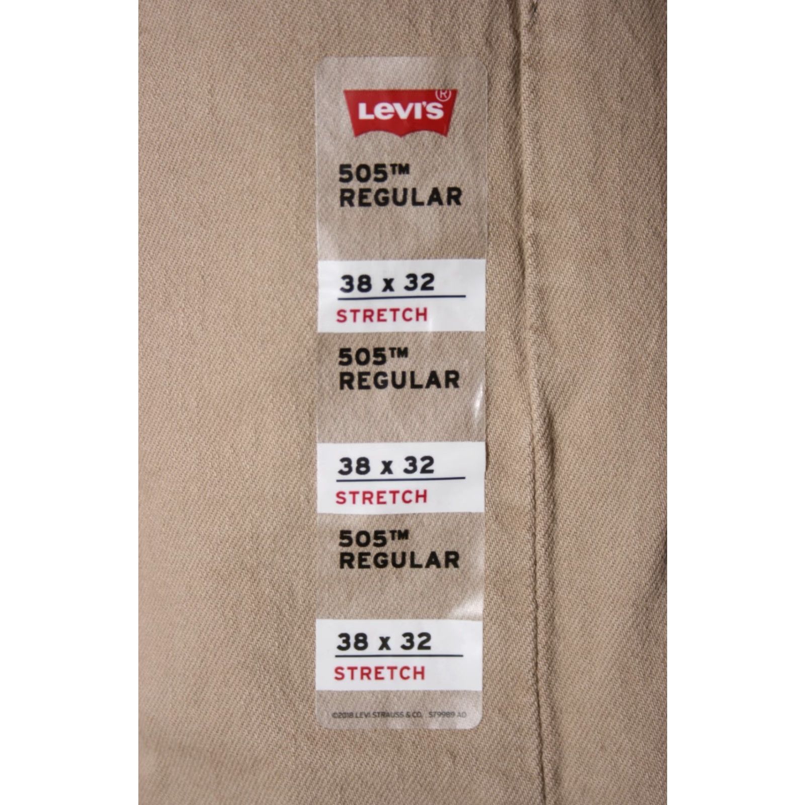 Levi's LEVI'S 505 Khaki Eco Ease Regular Fit Straight Leg Denim Jeans 38x32 Mens Slim Beige Color Size US 38 / EU 54 - 3 Thumbnail
