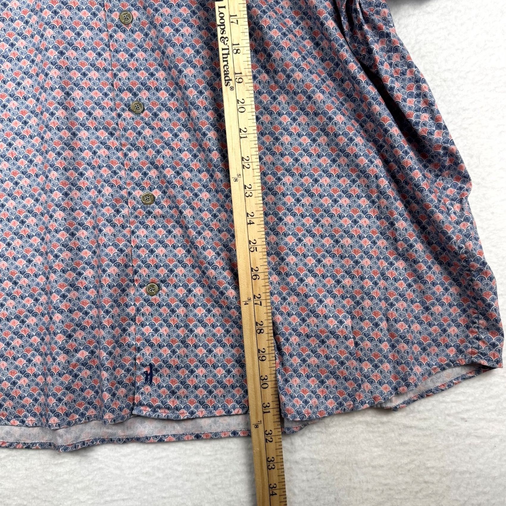 johnnie-O VINTAGE Johnnie-O Hangin Out Mens 2XL AOP Short Sleeve Lightweight Button Up Shirt Size US XXL / EU 58 / 5 - 7 Thumbnail
