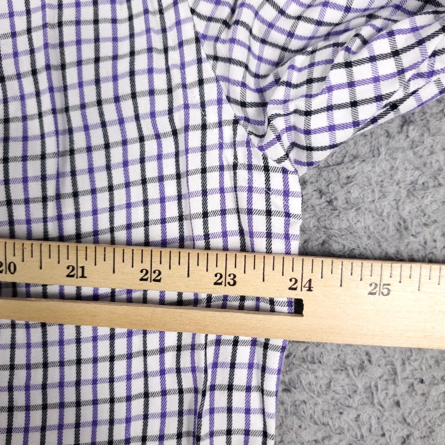 Tommy Hilfiger Tommy Hilfiger Dress Shirt Mens 17 Purple Check Button-Down Long Sleeve, 100% Cotton, Casual & Formal Ready, Regular Fit, Vintage? No Size 46R - 5 Thumbnail