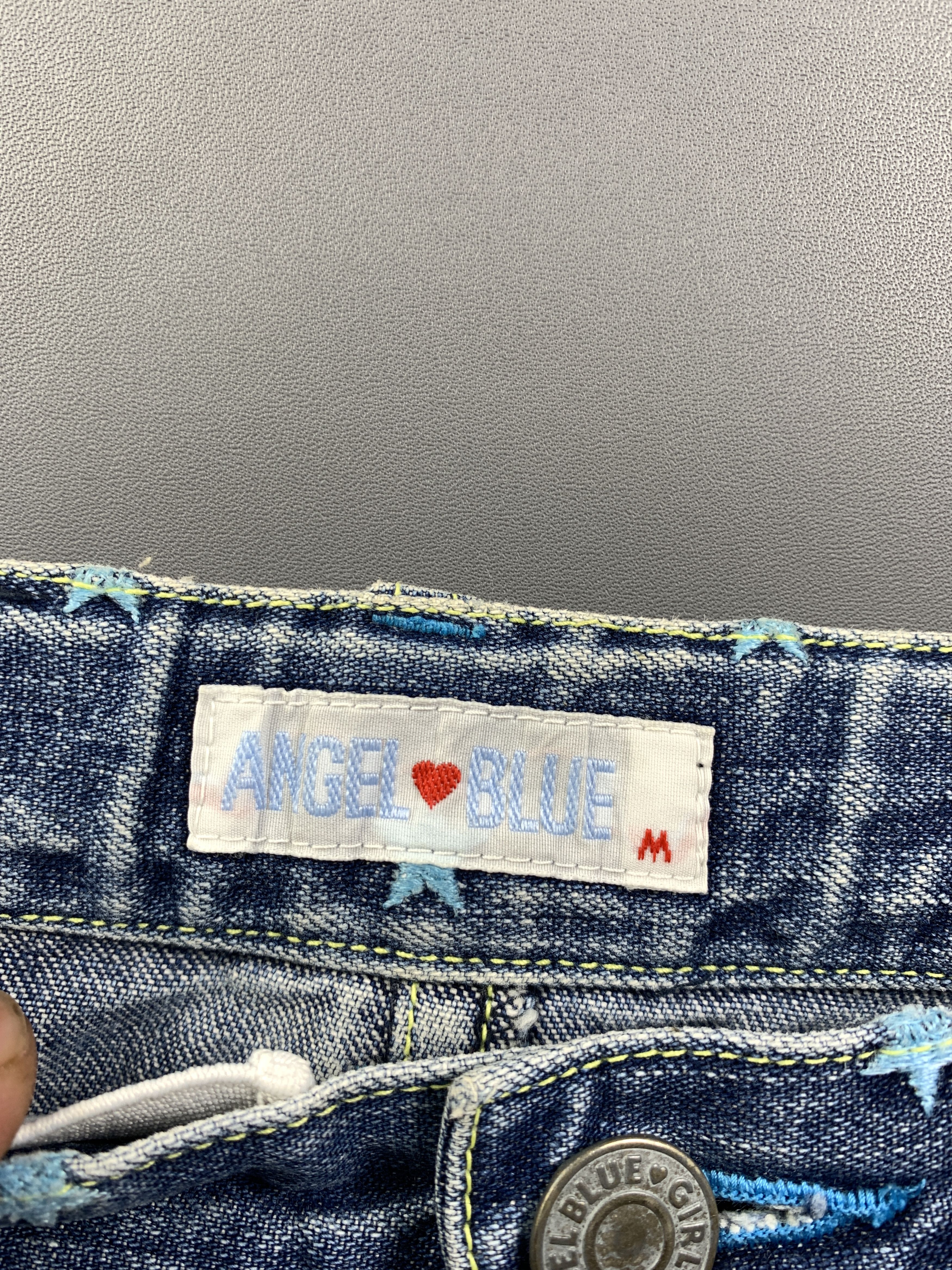 Angel Blue 2000s Angel Blue Stars Embroidered Dot Cute Jeans (25) Size 25" / US 0 / IT 36 - 8 Thumbnail