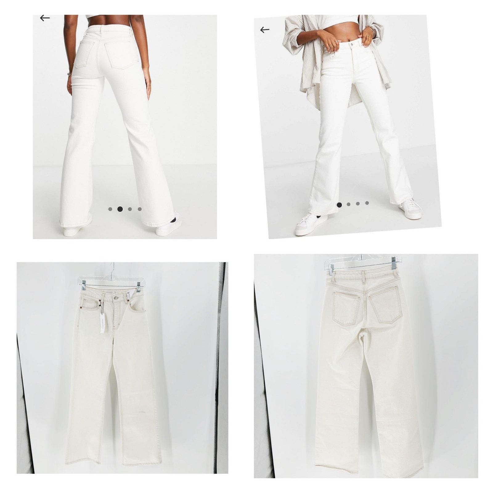 Topshop Topshop mid rise relaxed fit flare off white size 26 Size 26" / US 2 / IT 38 - 1 Thumbnail