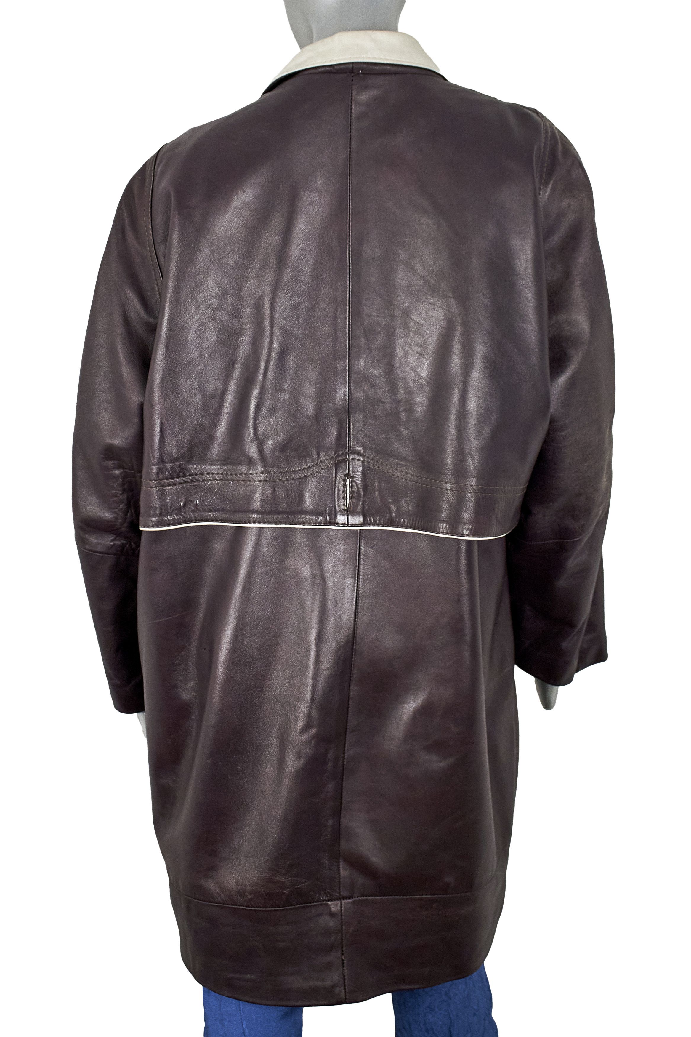 Valentino Rare vintage Valentino women's leather coat, raincoat cloak Size XL / US 12-14 / IT 48-50 - 7 Thumbnail