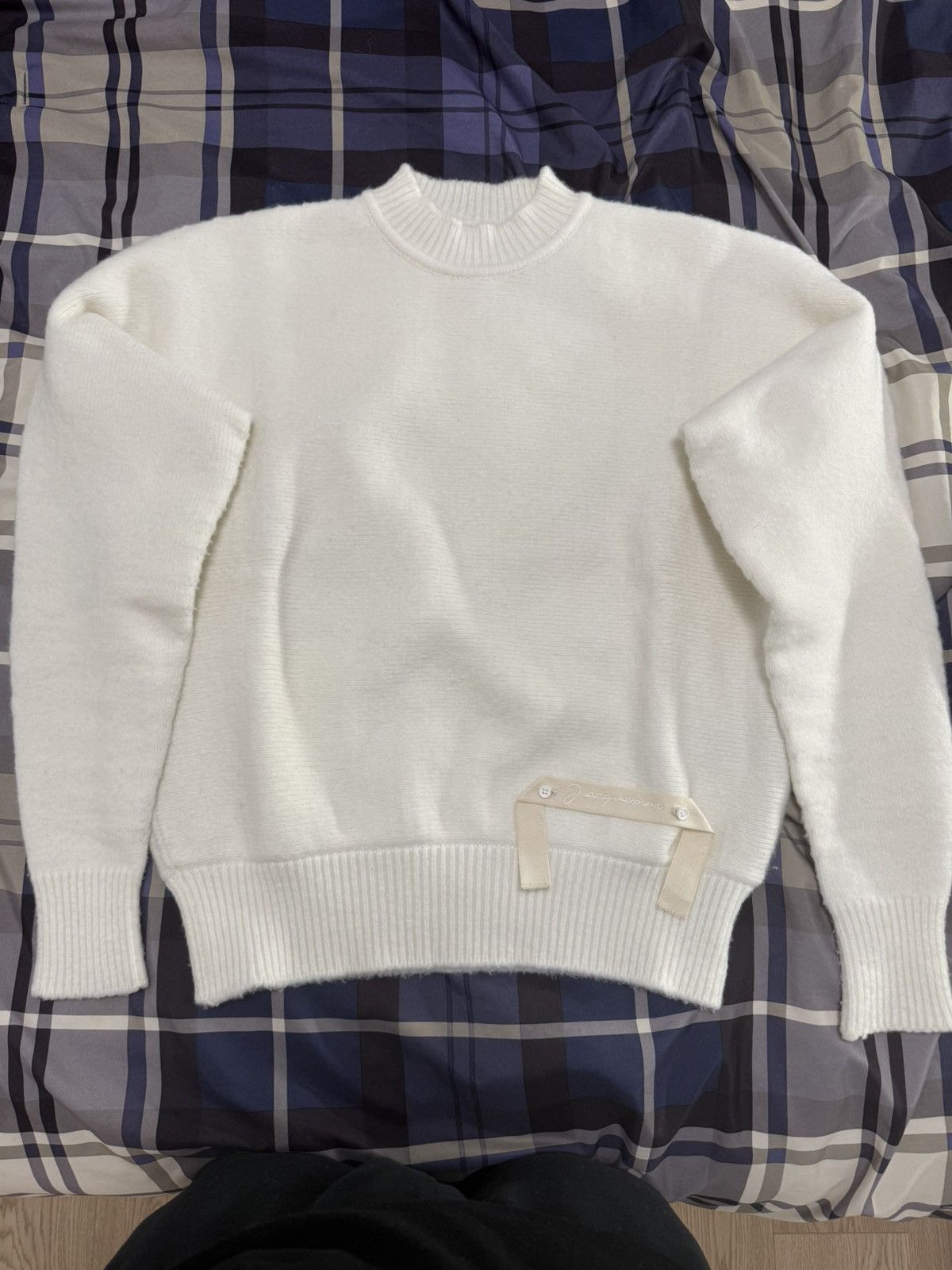 Jacquemus Jacquemus White/Cream Brushed Knit Sweater Size US XS / EU 42 / 0 - 2 Thumbnail