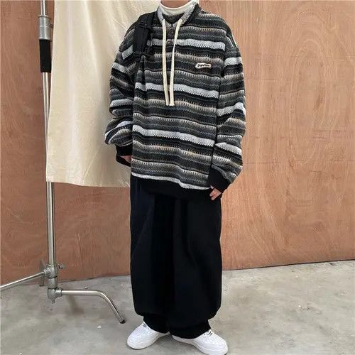 Japanese Brand Striped turtleneck sweater Size US L / EU 52-54 / 3 - 1 Thumbnail