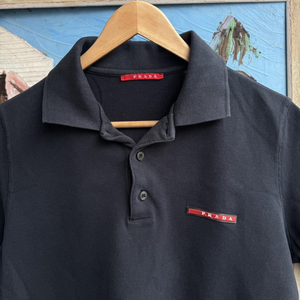 Prada Polo Shirt Logo Navy