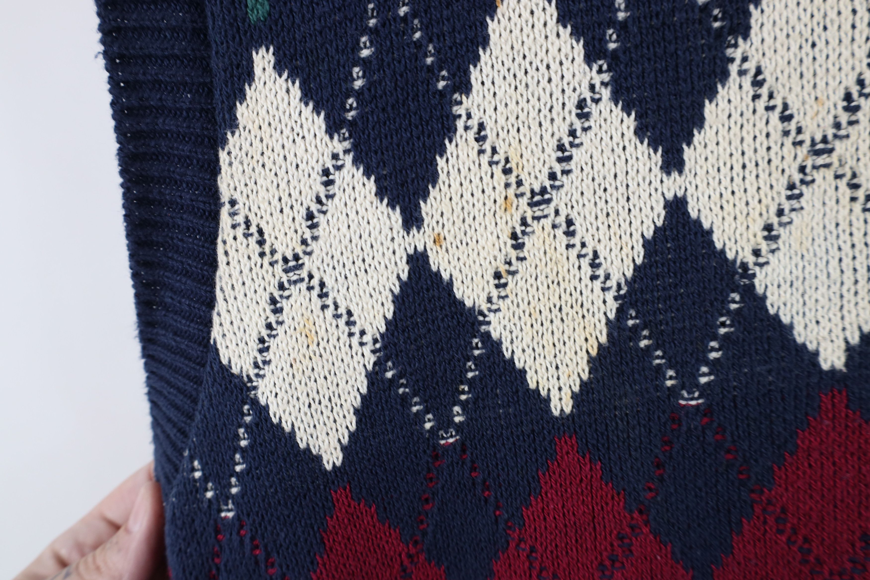 Vintage Vintage 90s Streetwear Argyle Diamond Knit Sweater Vest USA Size US L / EU 52-54 / 3 - 8 Thumbnail