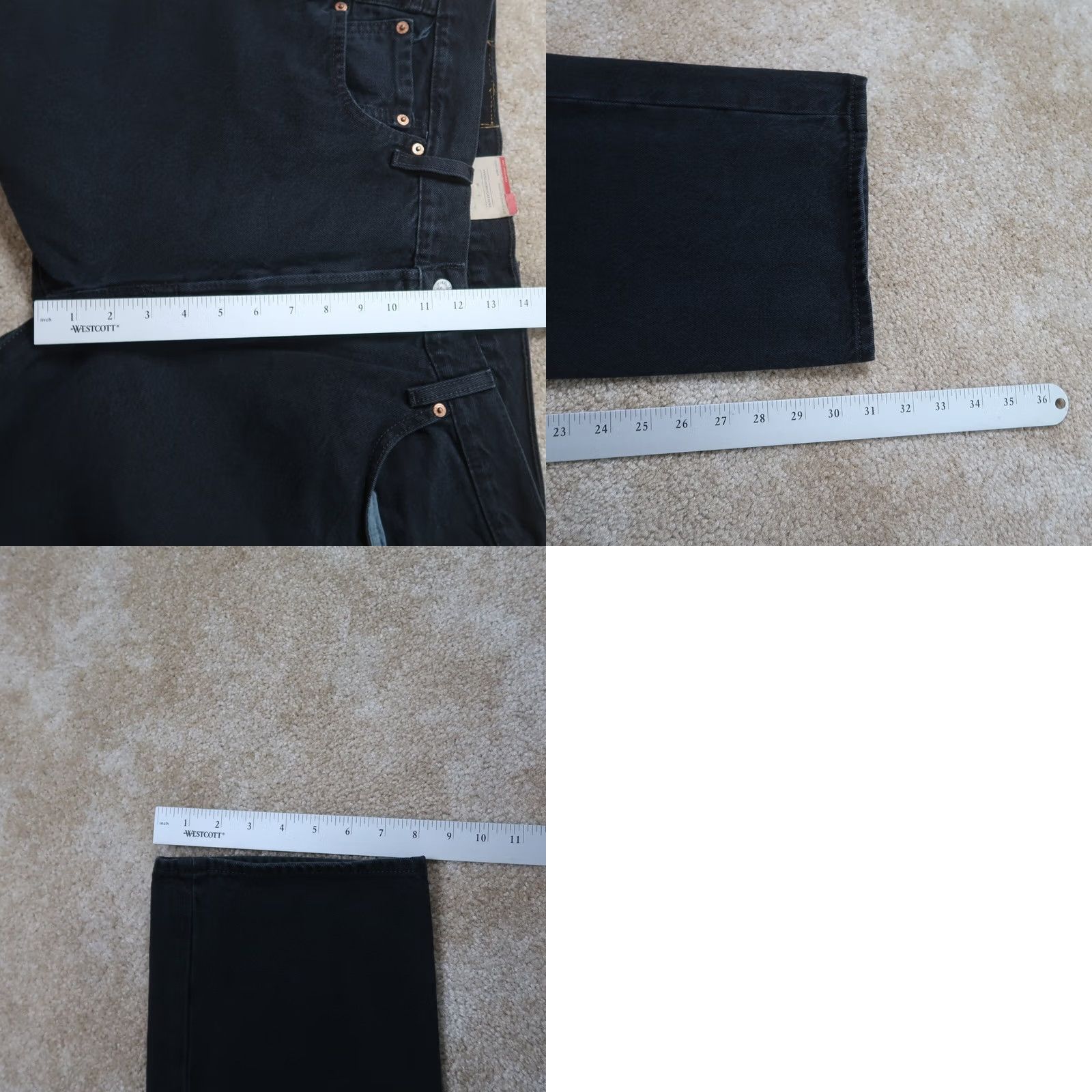 Levi's VINTAGE? No — Levi's 501 Jeans Men 36x32 Regular Denim Black Button Fly 5-Pocket Classic 501 Series Mens Size US 36 / EU 52 - 9 Thumbnail
